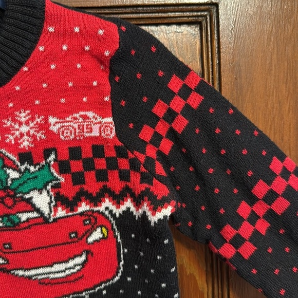 Disney Cars Lighting McQueen Red and Black Christmas Sweater - Picture 4 of 7
